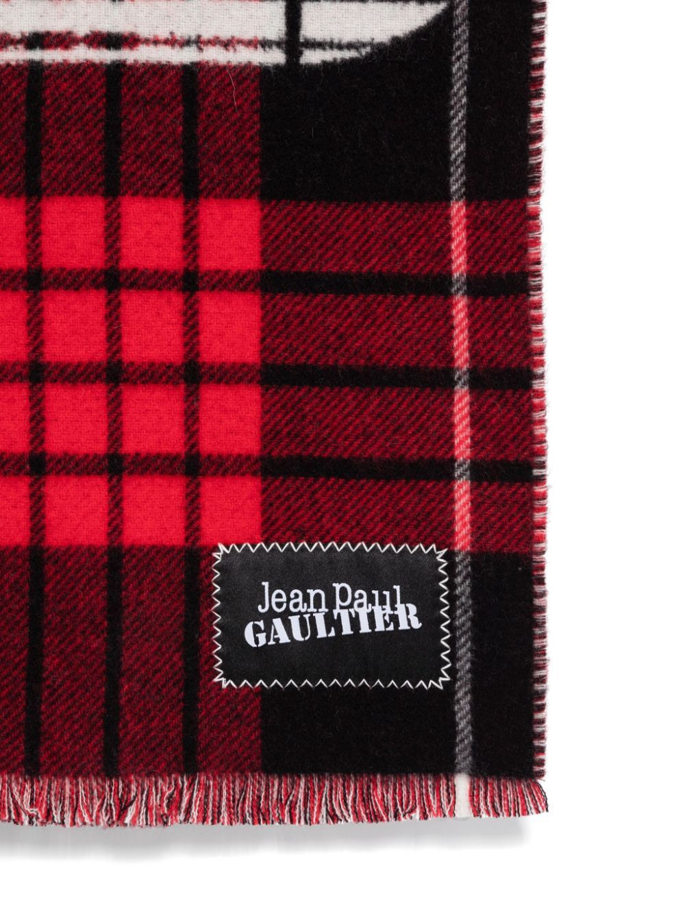 Jean Paul Gaultier Women Tartan Wool Scarf With "Gaultier" Logo - 2