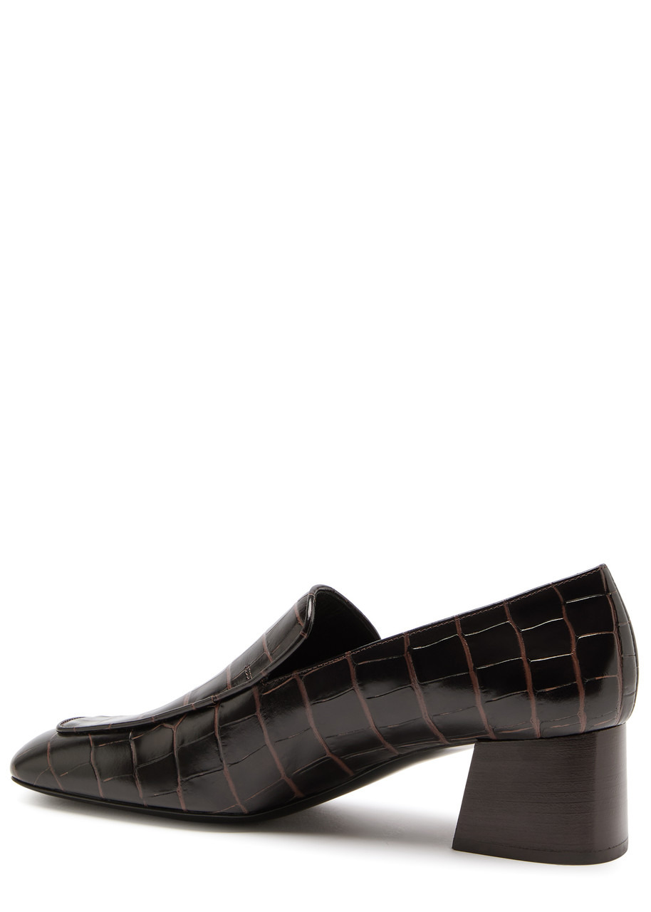 Toteme 50 Crocodile-effect Leather Pumps - 2