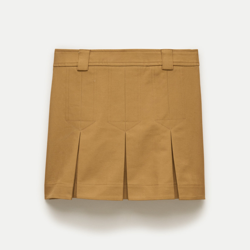 Pleated mini skirt in double poplin 1