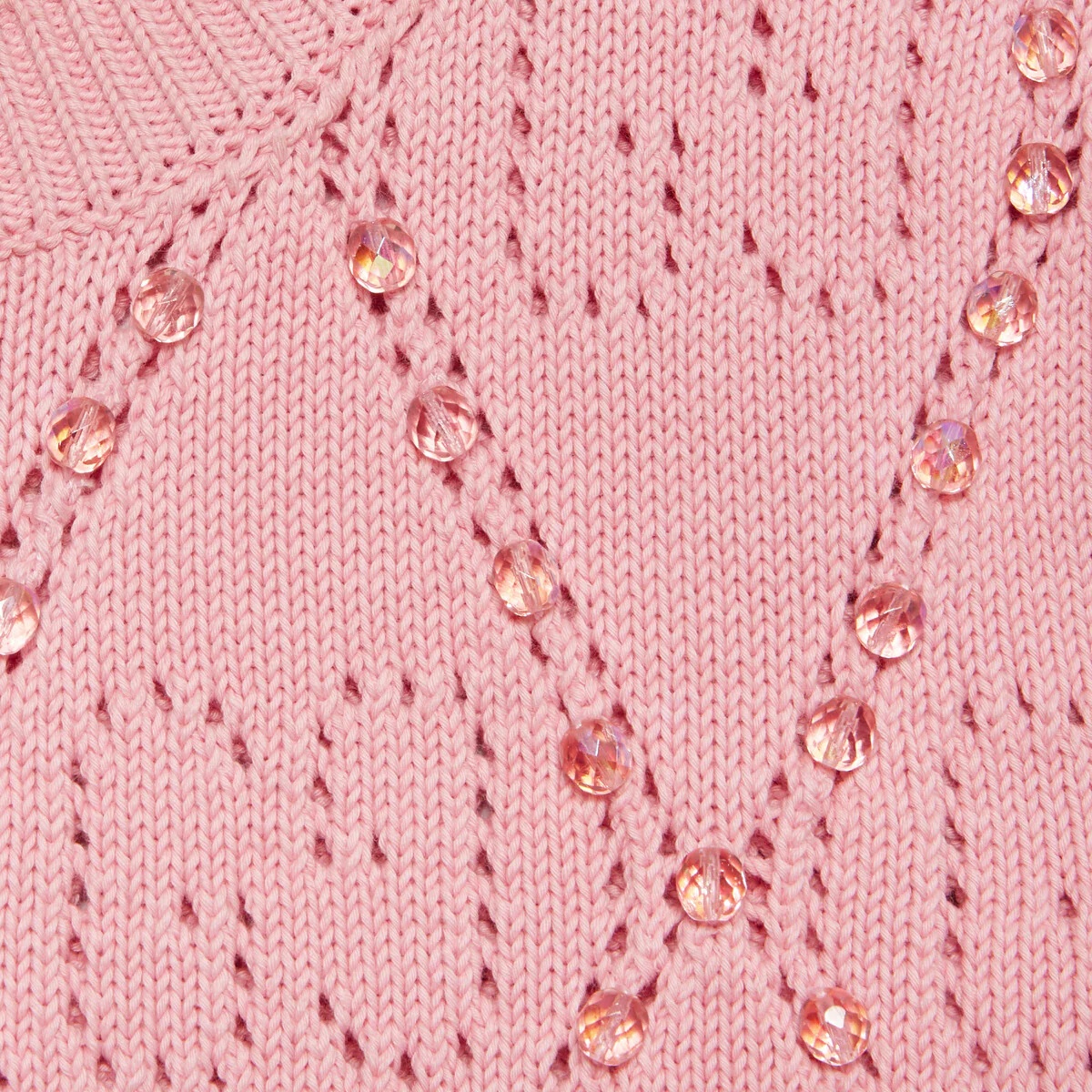 GG cotton knit T-shirt with beads - 5