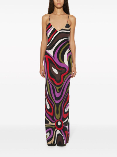 PUCCI Marmo-print silk maxi dress outlook