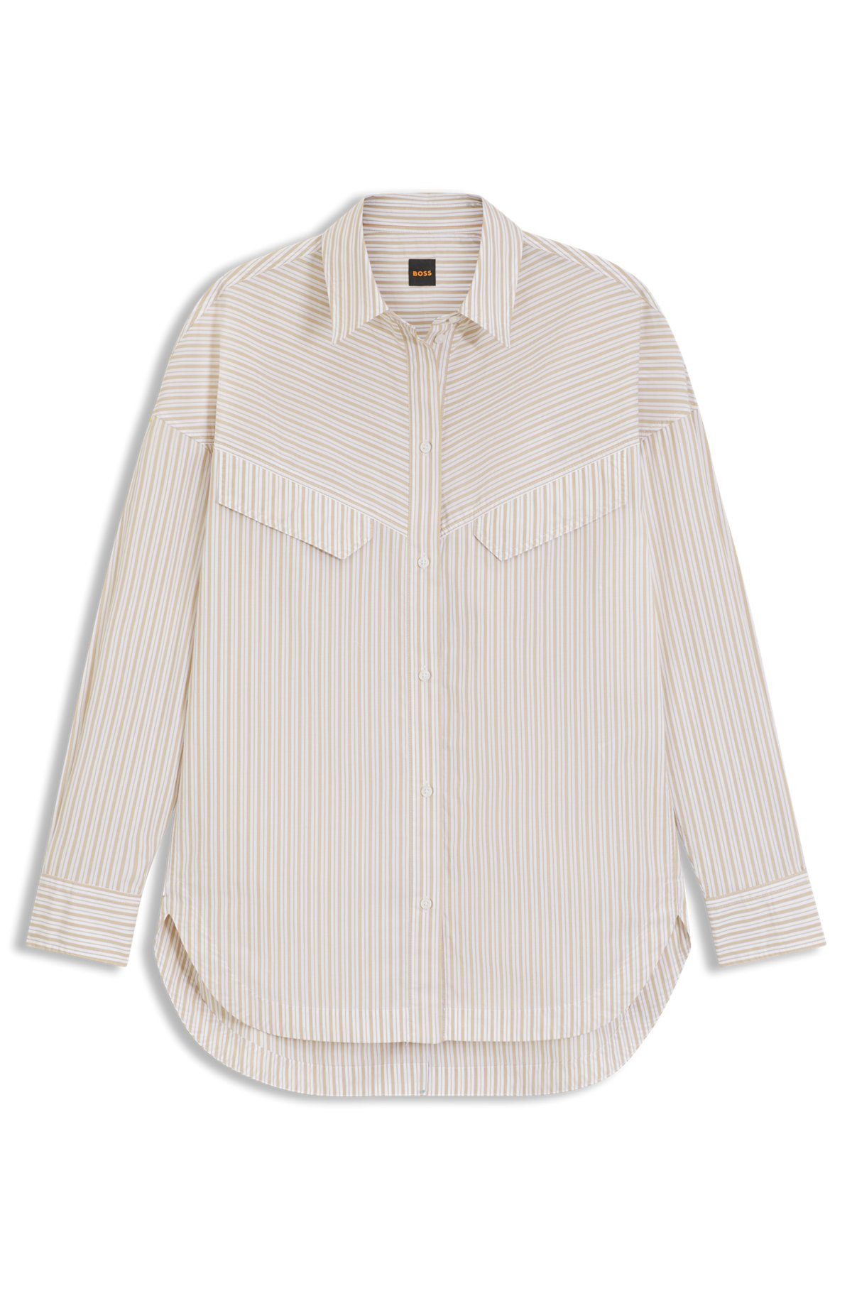 OVERSIZE-FIT BLOUSE IN STRIPED COTTON - 1