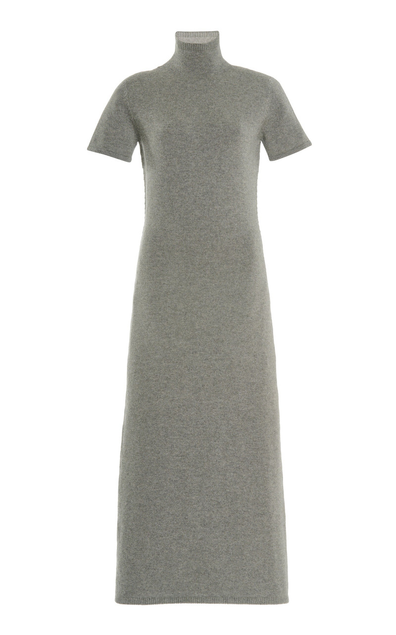 Knit Cashmere-Blend Midi Dress grey 1