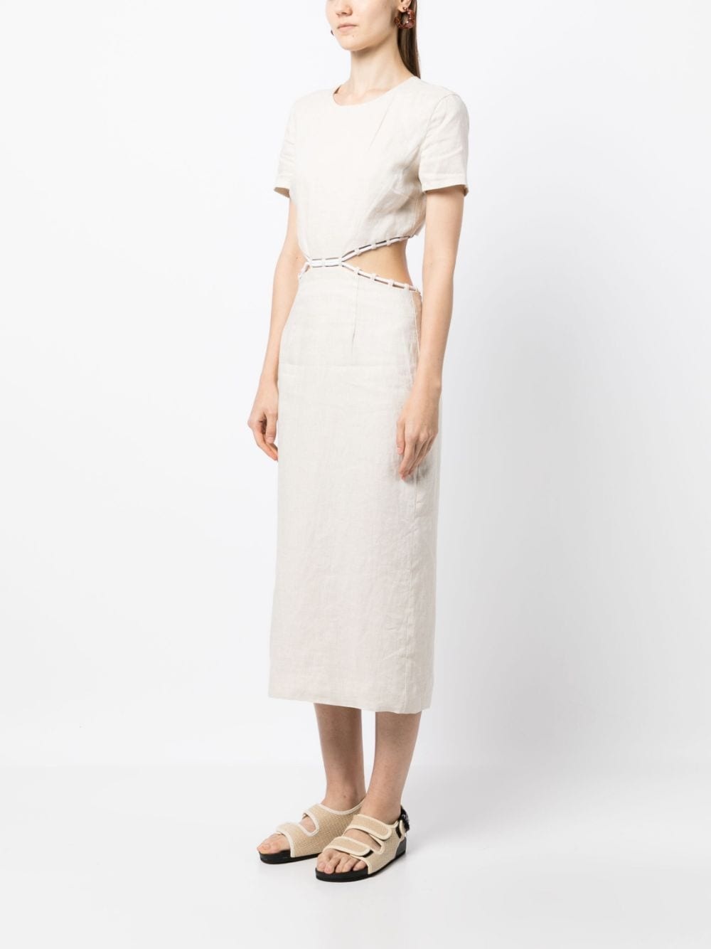 Matteo linen midi dress - 3