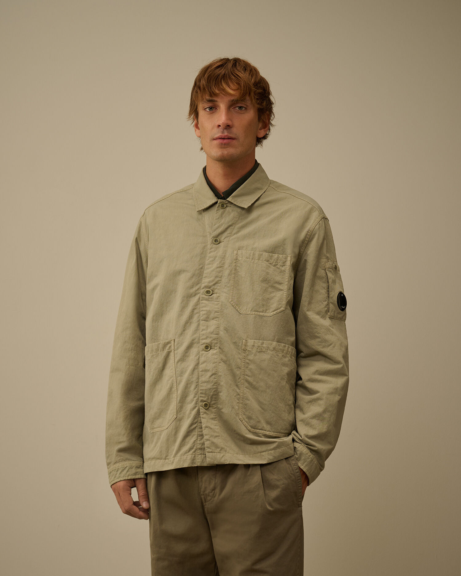 Diagonal Flatt Nylon Button Overshirt - 3