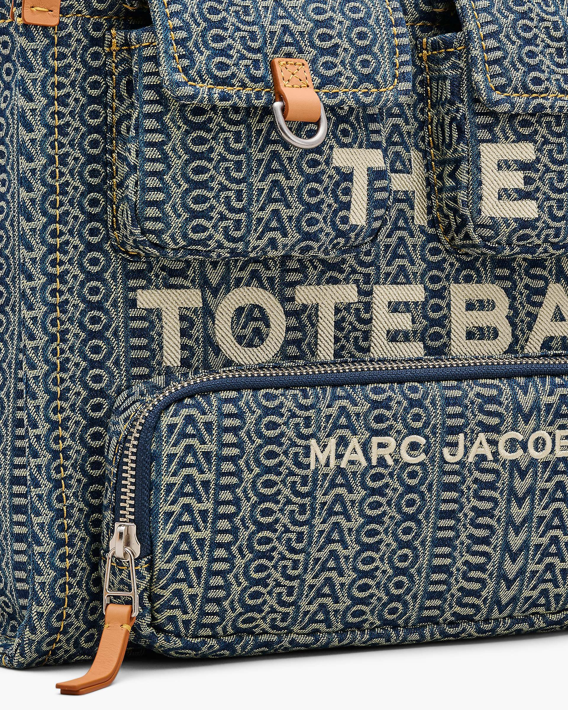 THE CARGO MONOGRAM DENIM MEDIUM TOTE BAG - 3