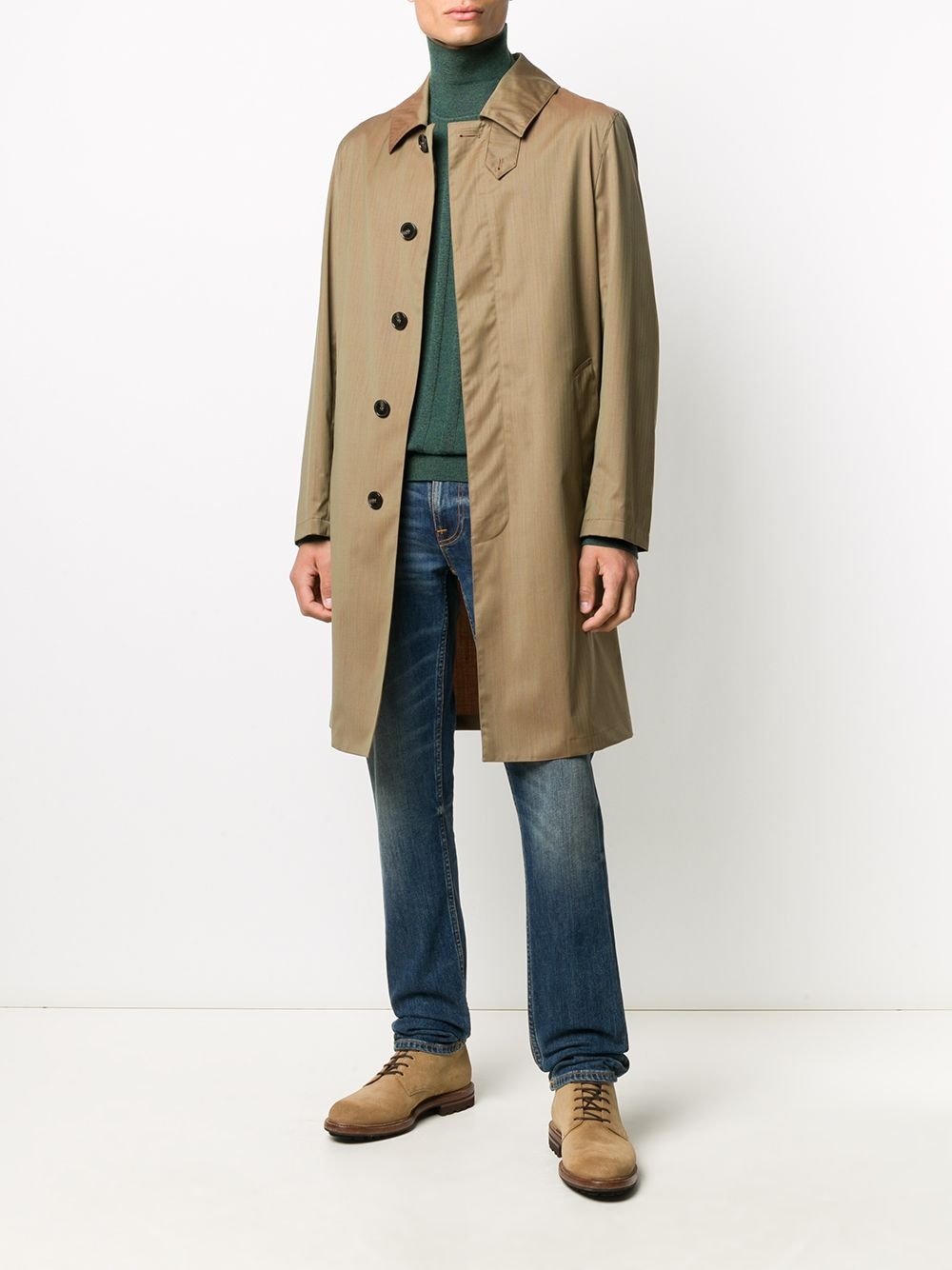 single-breasted wool car coat - 2