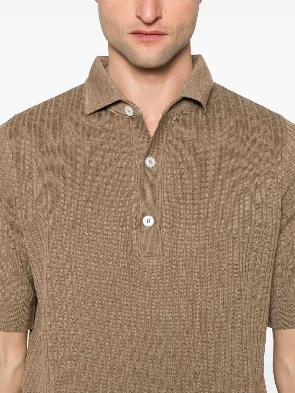 ribbed polo shirt - 4