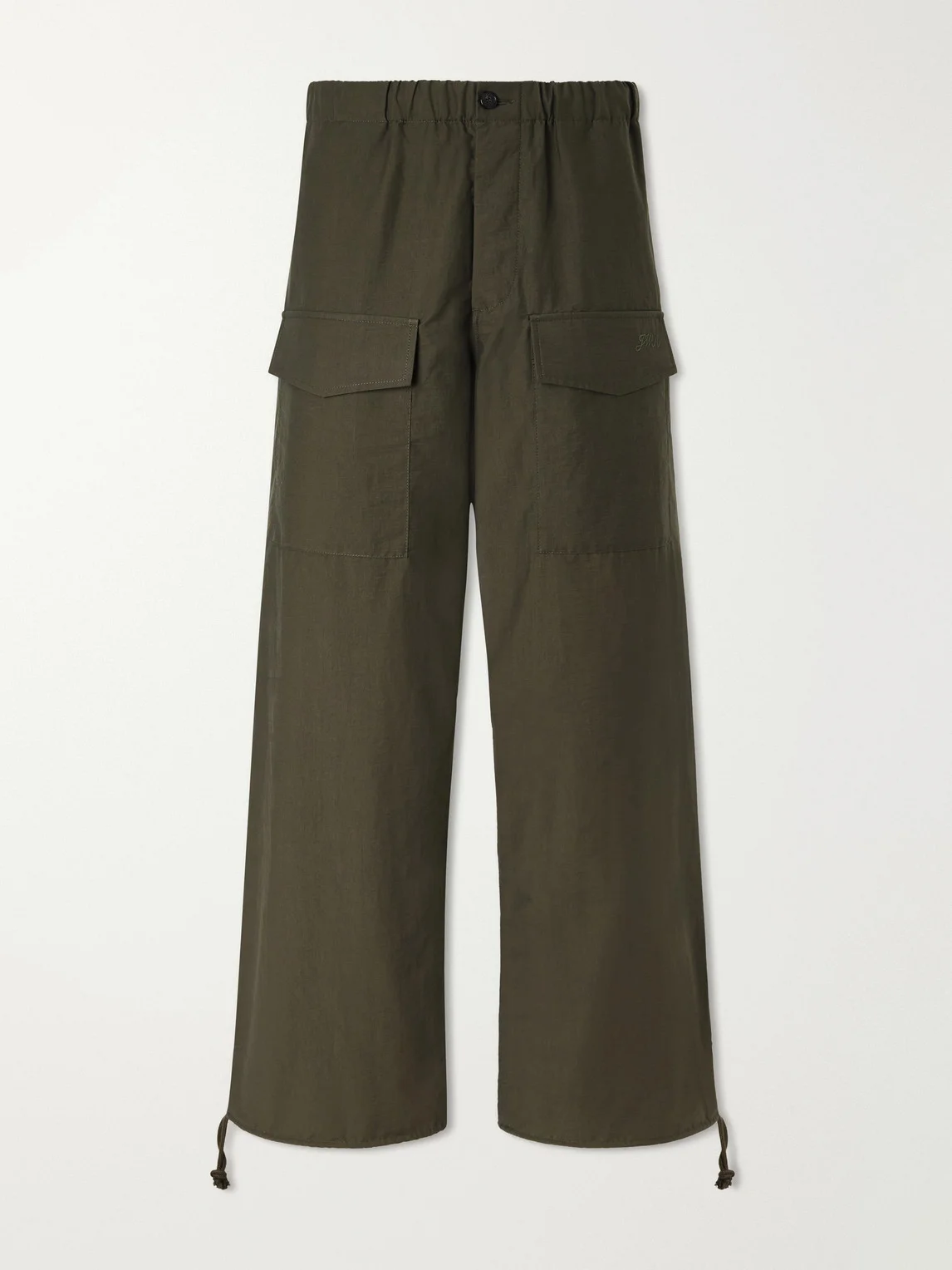 Wide-Leg Cotton-Blend Canvas Parachute Trousers - 1