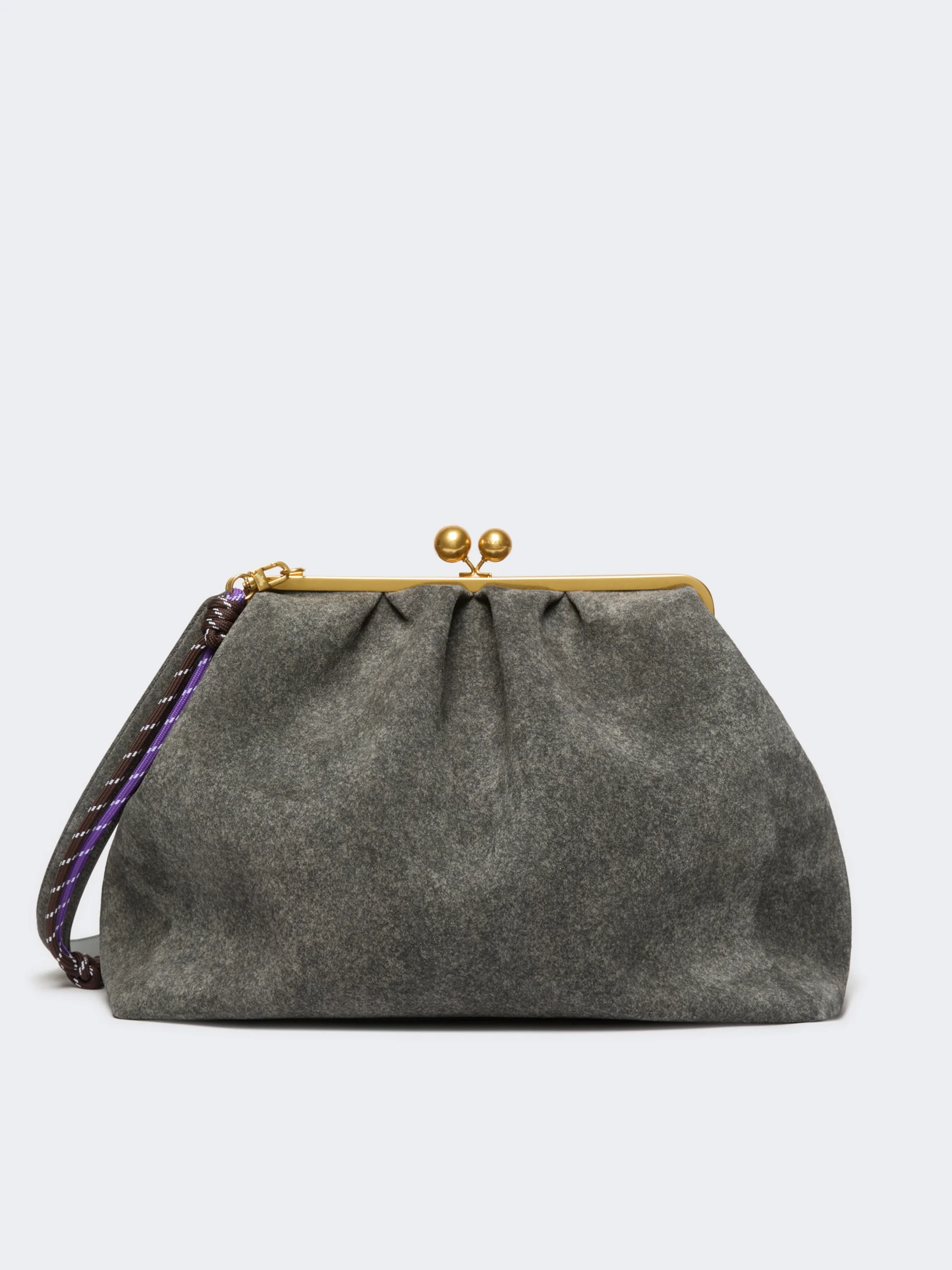 UTILE XXL textured suede Pasticcino Bag - DARK GREY - 1
