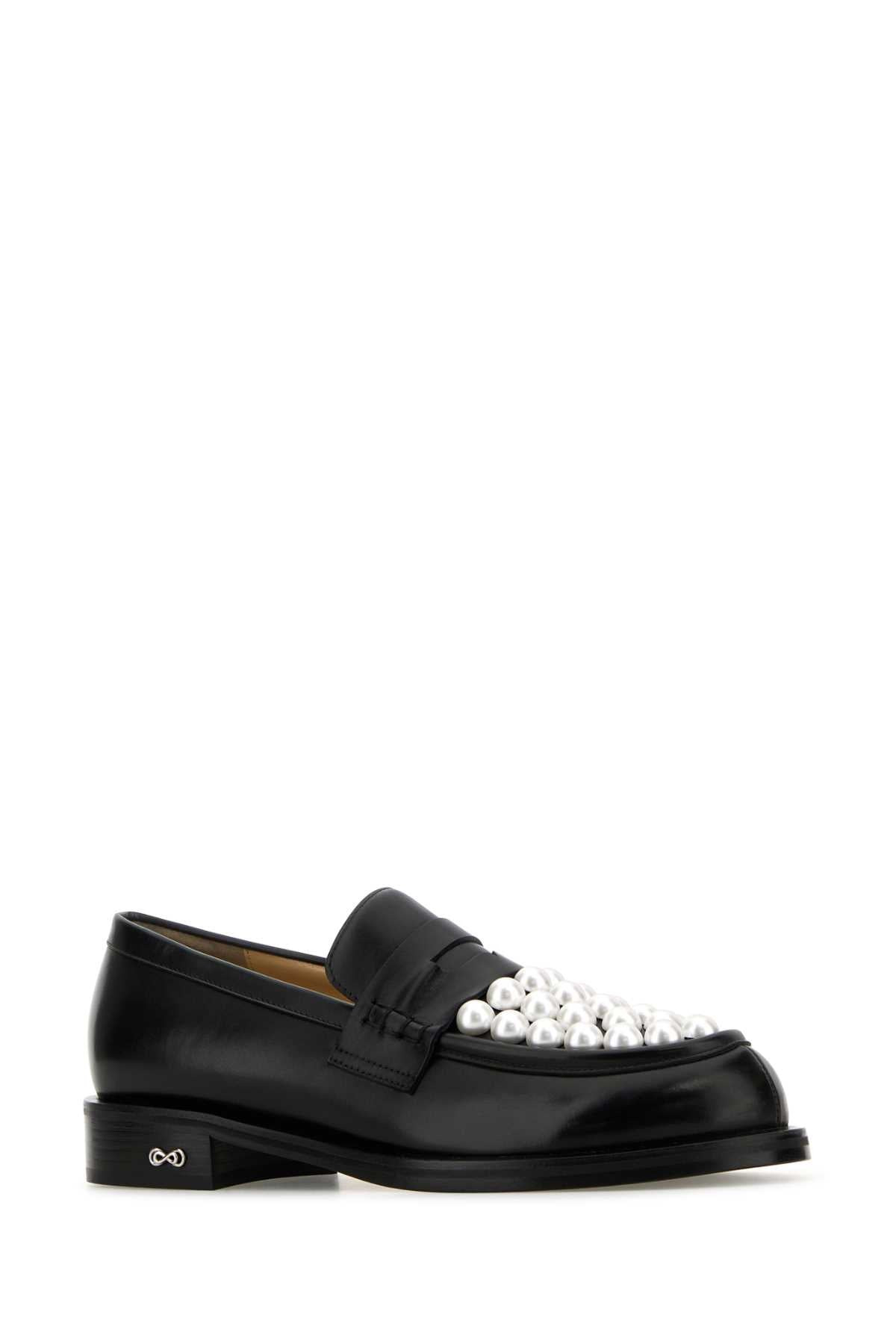 MACH&MACH - Mach&Mach Women Black Leather Sirene Loafers - 2