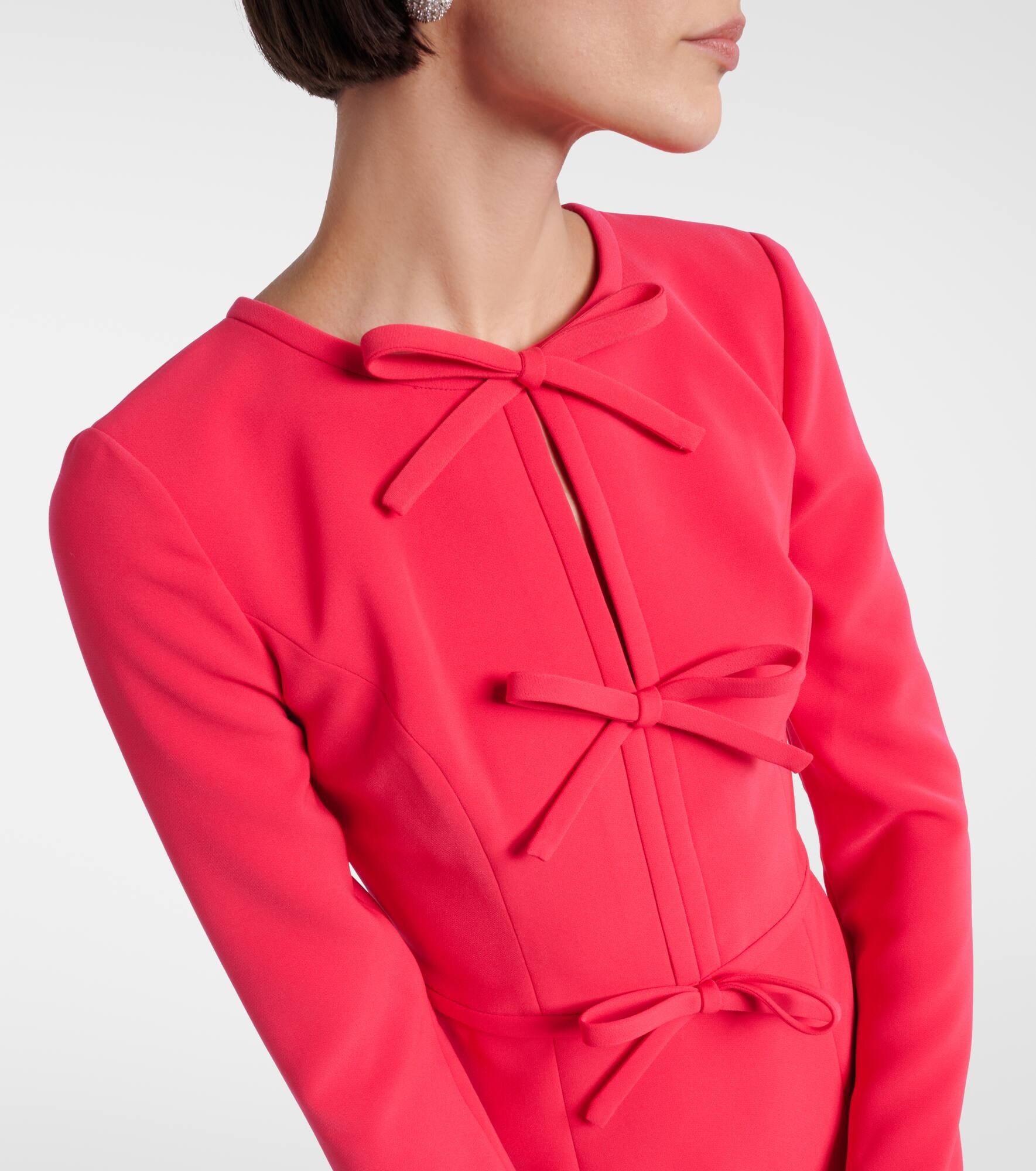 Bow-detail crêpe midi dress - 4