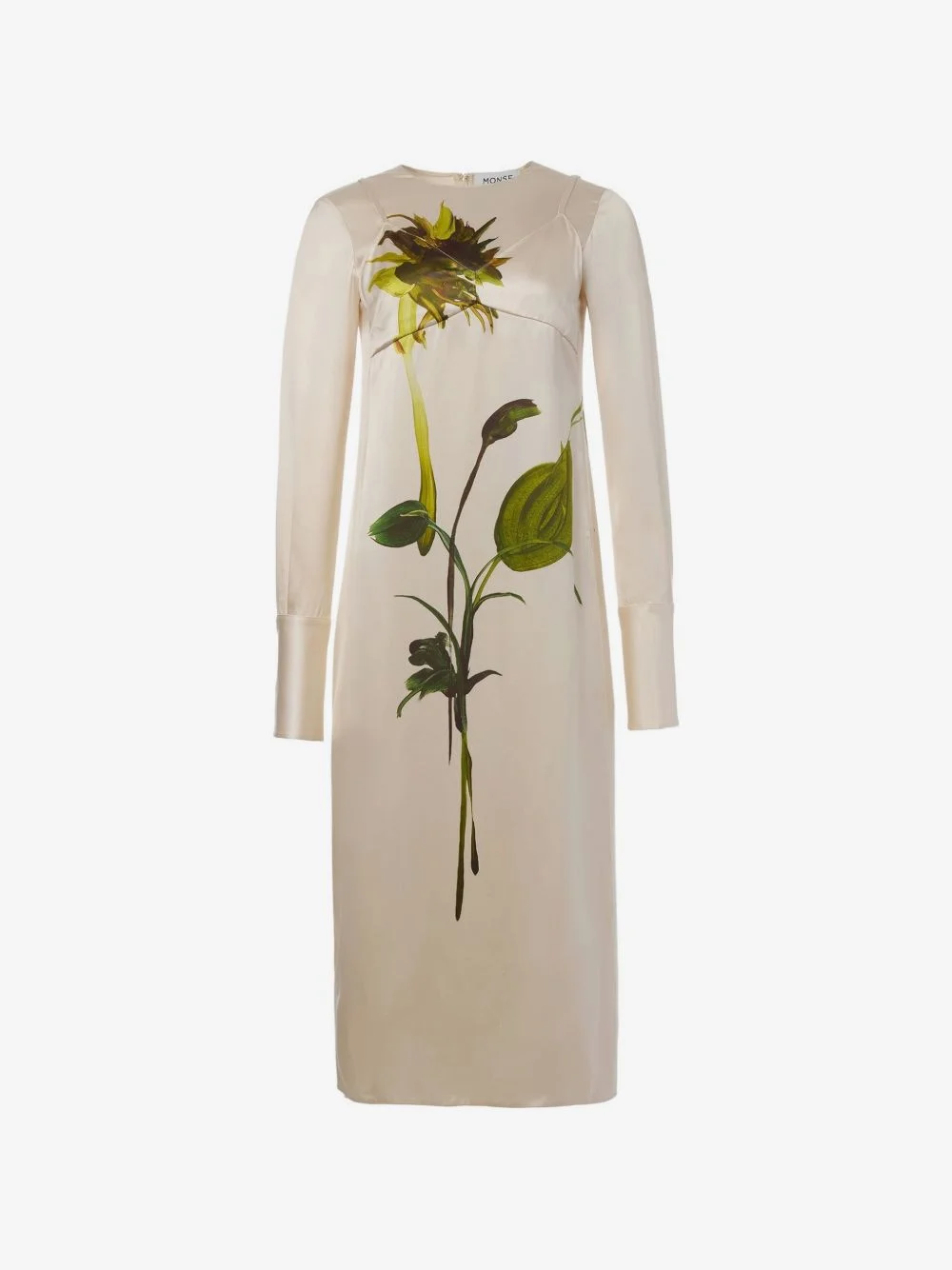 deconstructed sunflower-print midi dress - 1