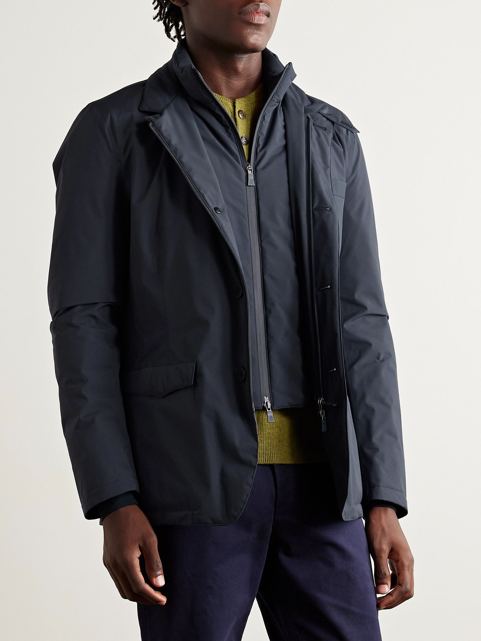 Padded Down Jacket Navy - 7
