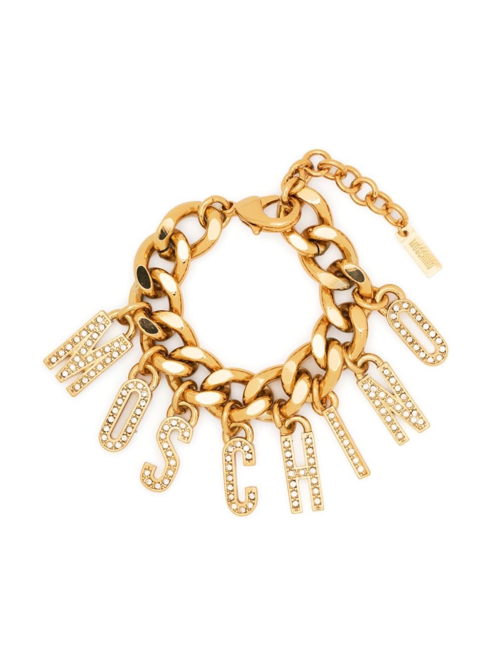 logo-charm Cuban-chain bracelet - 1