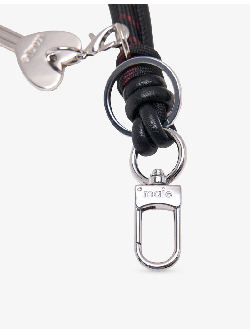 maje Embellished Leather Keyring Charm outlook