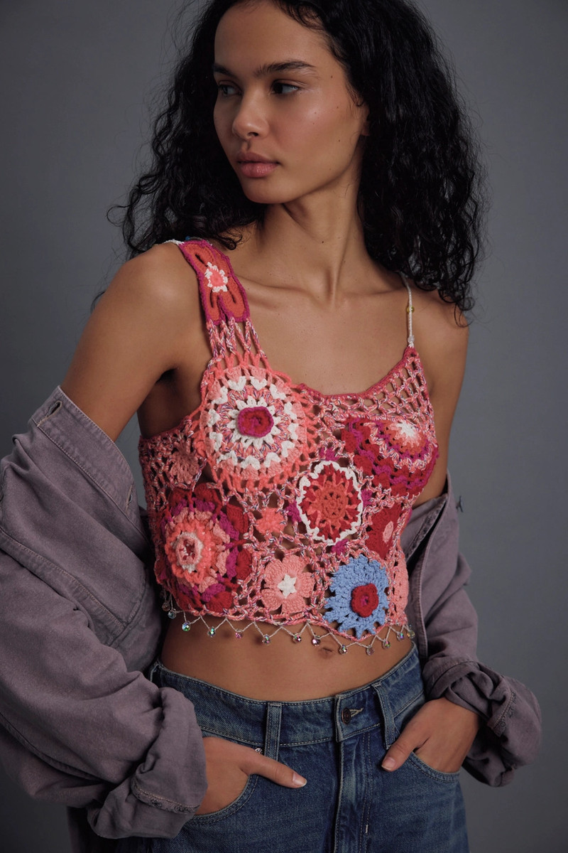 FREE PEOPLE Fiorella Crochet Tank outlook