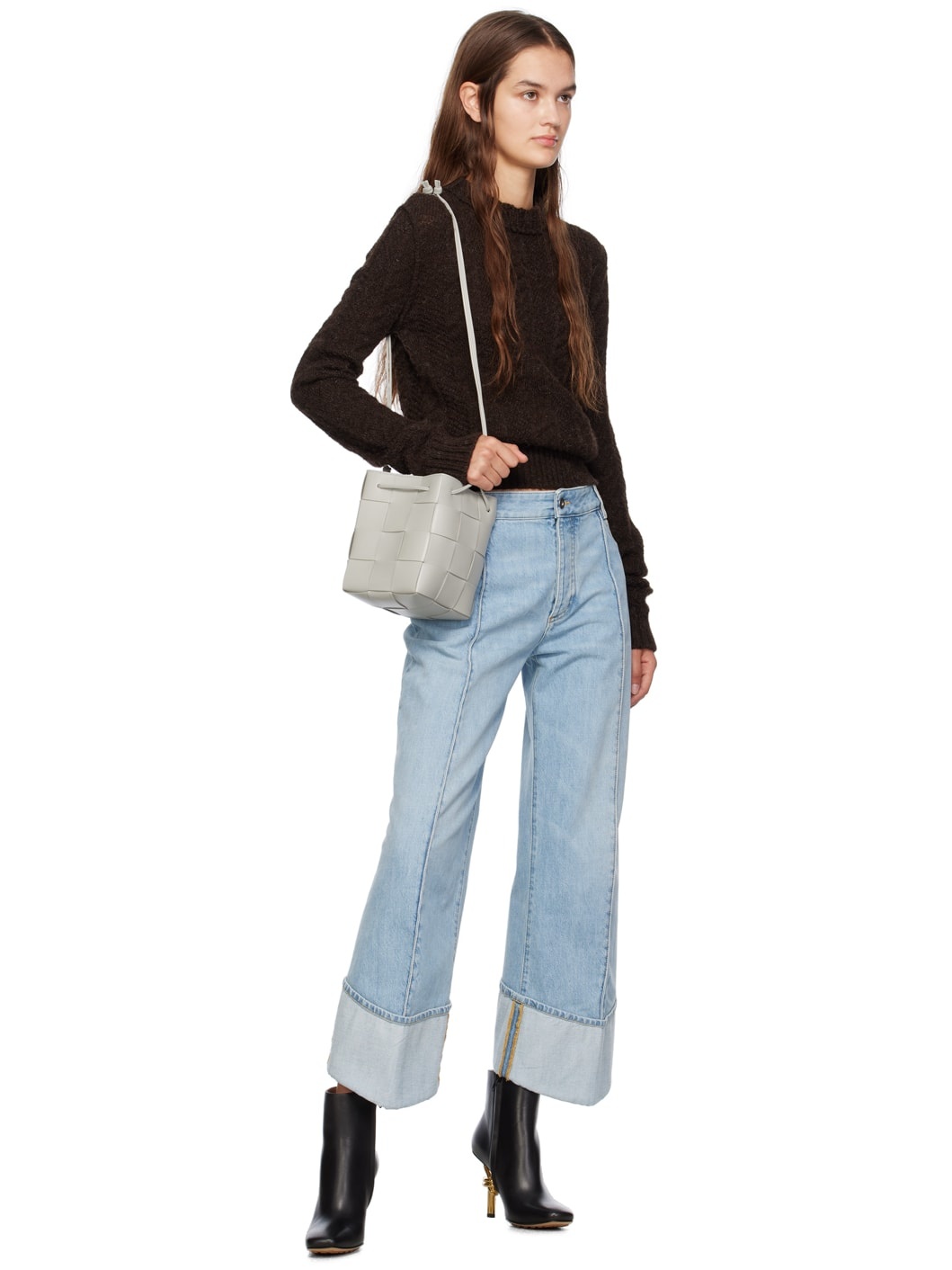 Gray Small Cassette Cross-Body Bucket Bag - 4