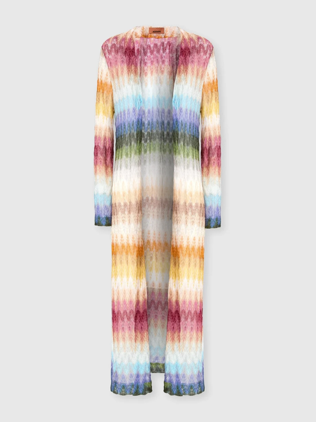 Long cardigan with dégradé wave motif - 1