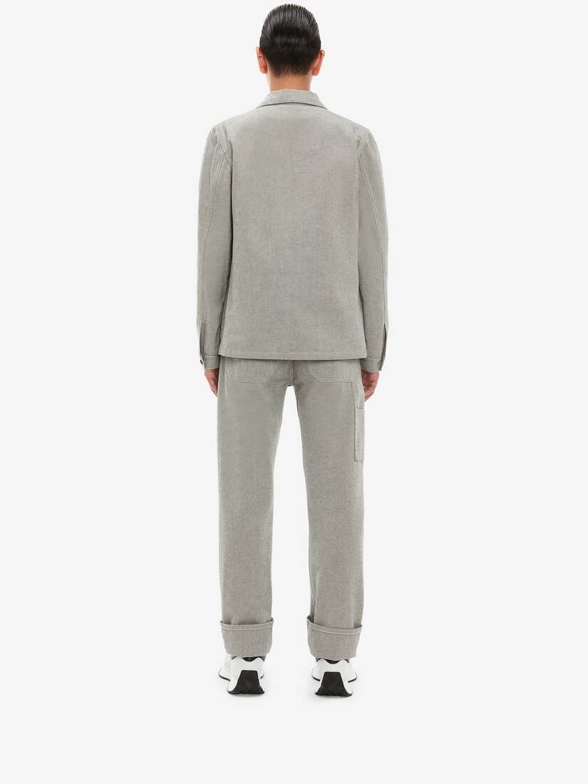 Canvas Trousers in Black/white - 4