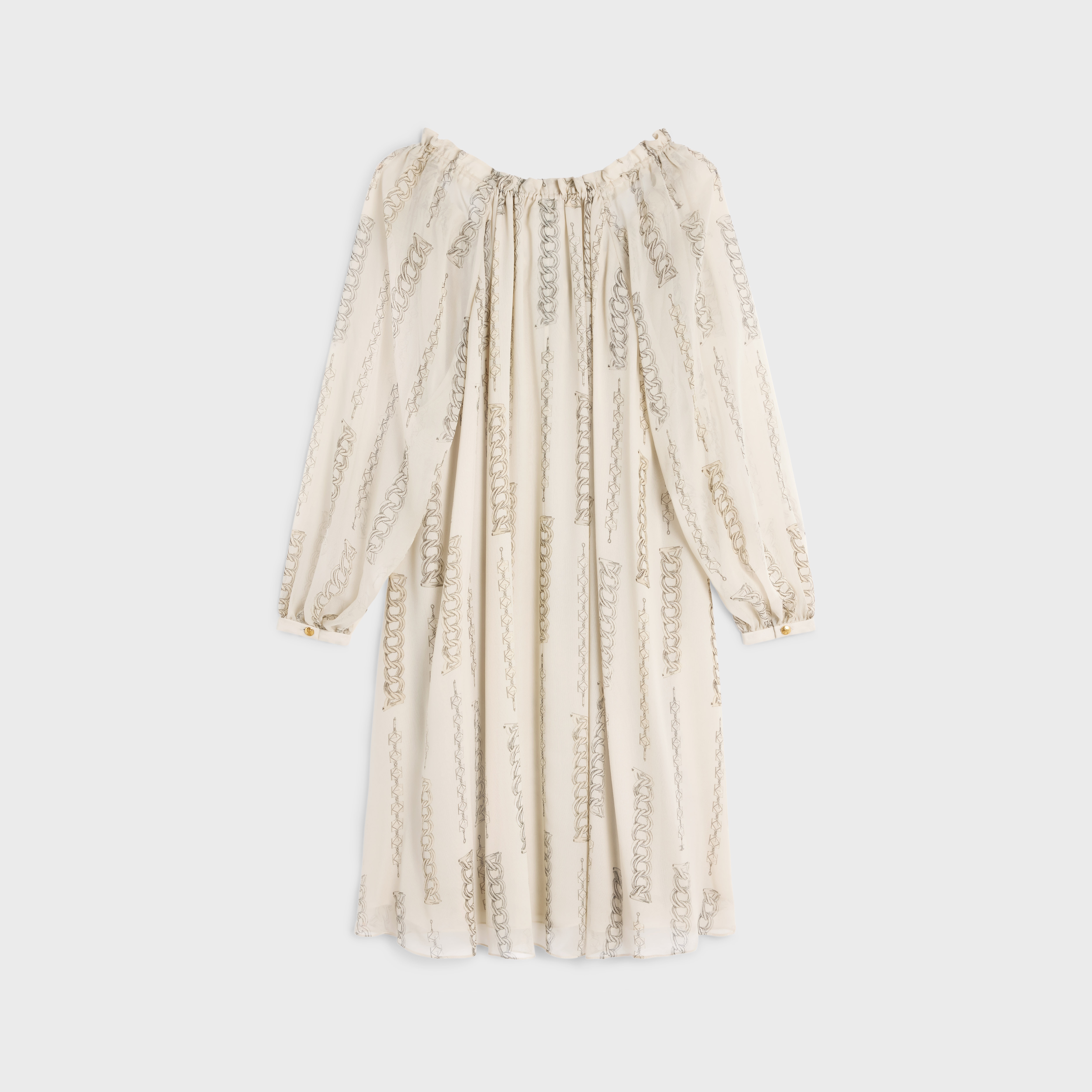 short folk dress in silk georgette - 2