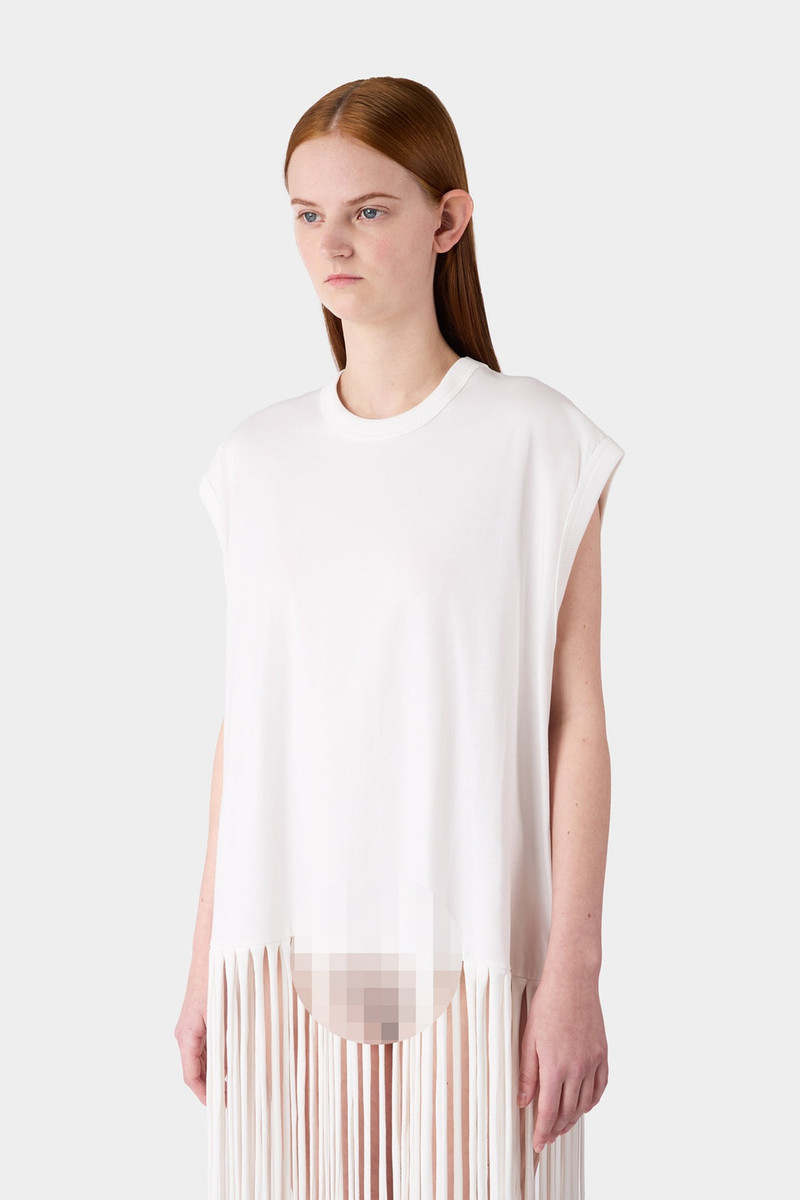 FRINGED TANK TOP / off white - 1