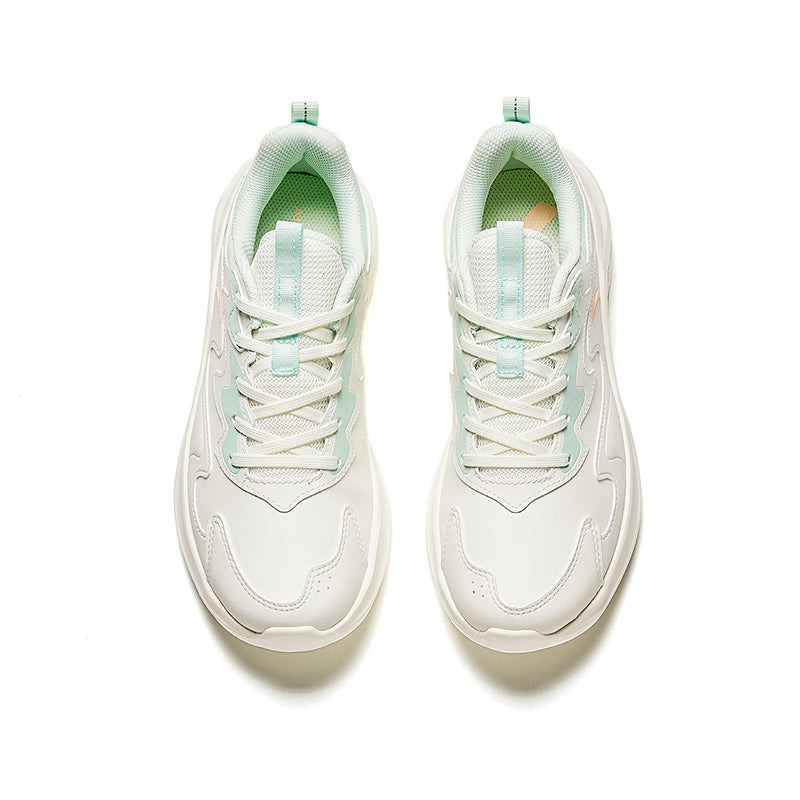 (WMNS) ANTA Running Series Sneakers Leather 'White Blue' 922315573-8 - 3
