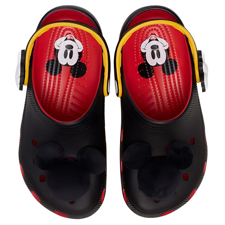 (WMNS) Crocs x Mickey Mouse Classic Clogs 'Black Red' 209895-8C1 - 4