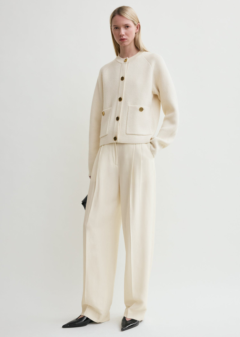 TOTEME Hammered button cardigan milk outlook