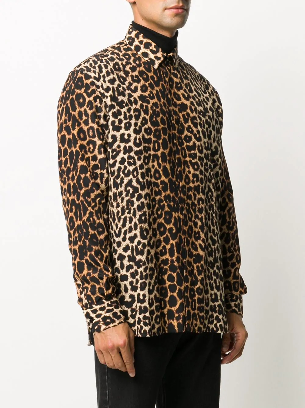 leopard print silk shirt - 3