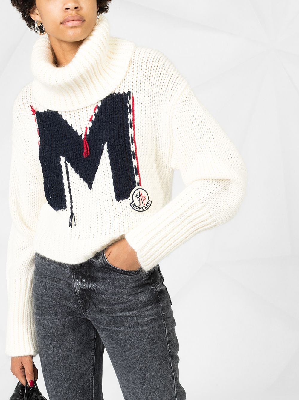 intarsia M cropped sweater - 3