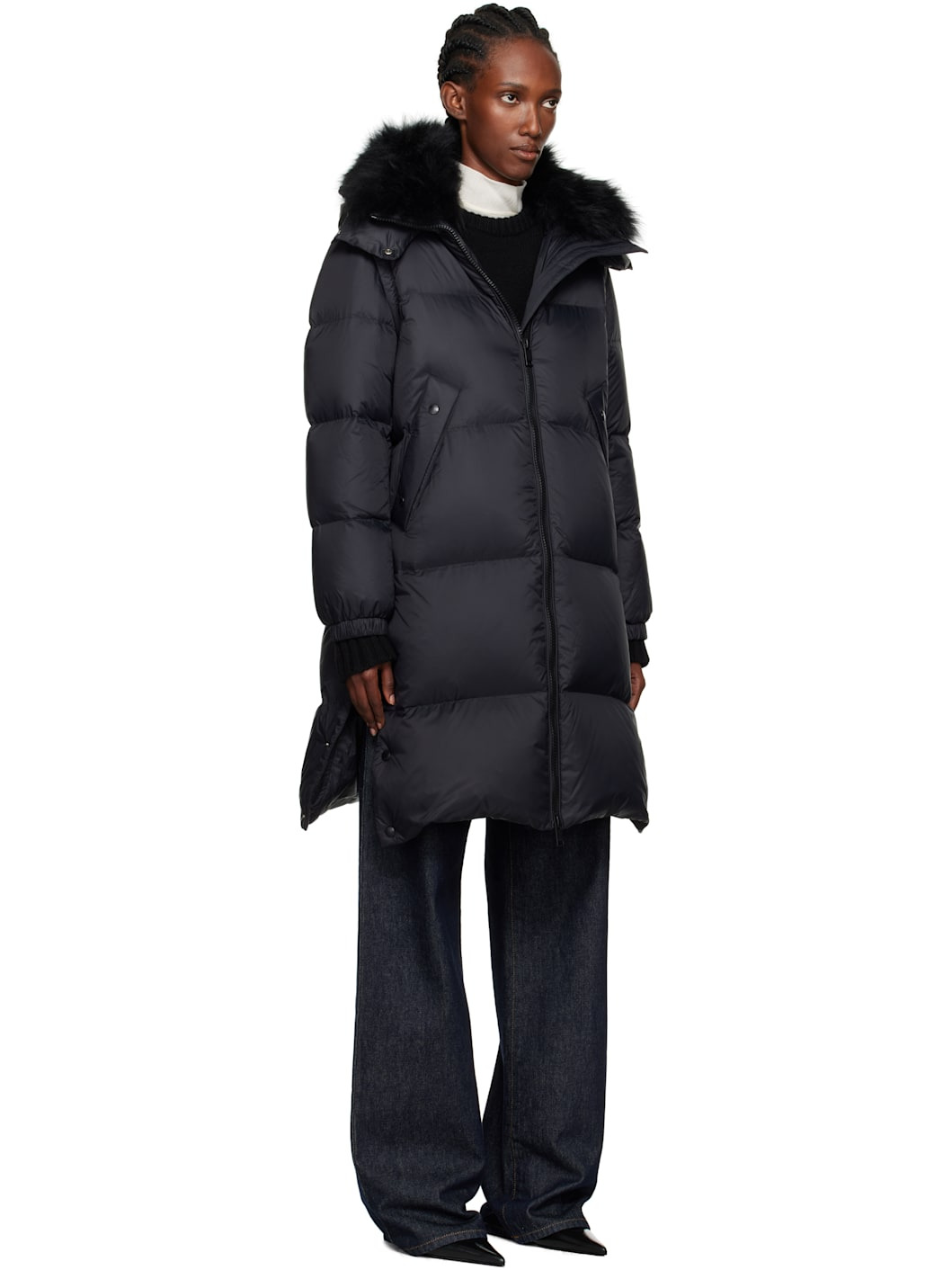 Black Long Down Coat - 2