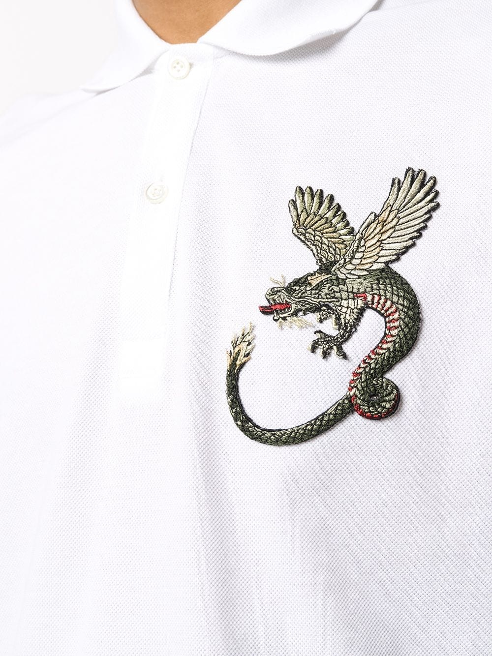 embroidered dragon polo shirt - 5