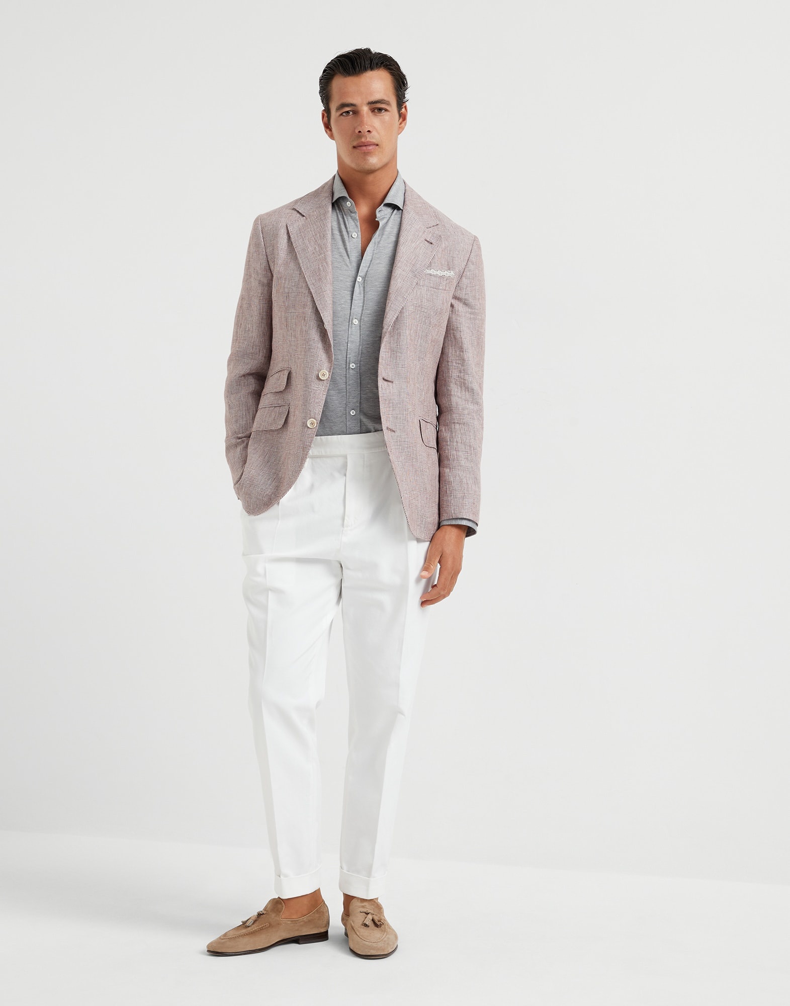 Silk and cotton jersey shirt with spread collar - 5