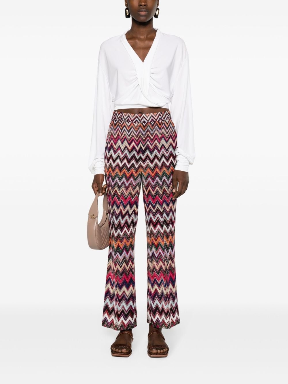 Zigzag lurex trousers - 2