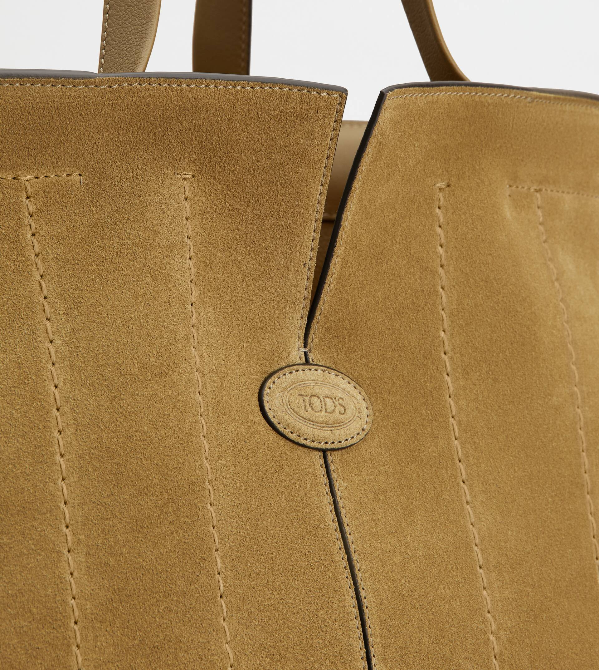 TOD'S DI BAG FOLIO IN SUEDE MEDIUM-SMALL - BROWN - 6