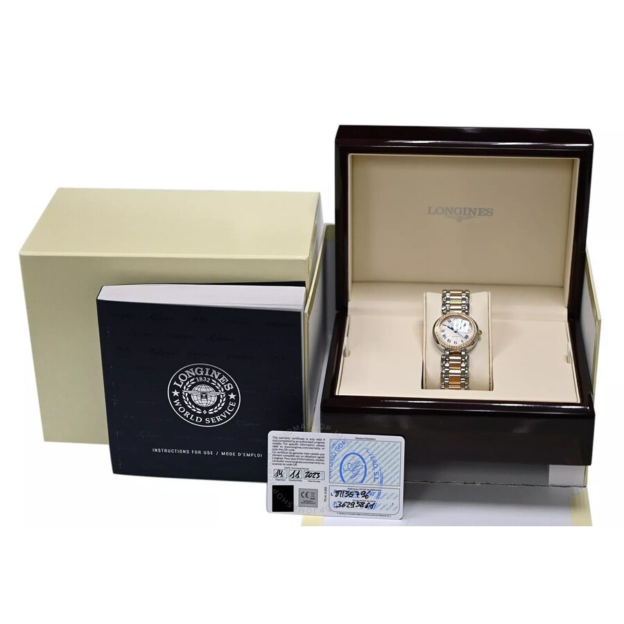 Pre-owned Longines Primaluna Automatic Diamond White Dial Ladies Watch L8.113.5.79.6 - 4