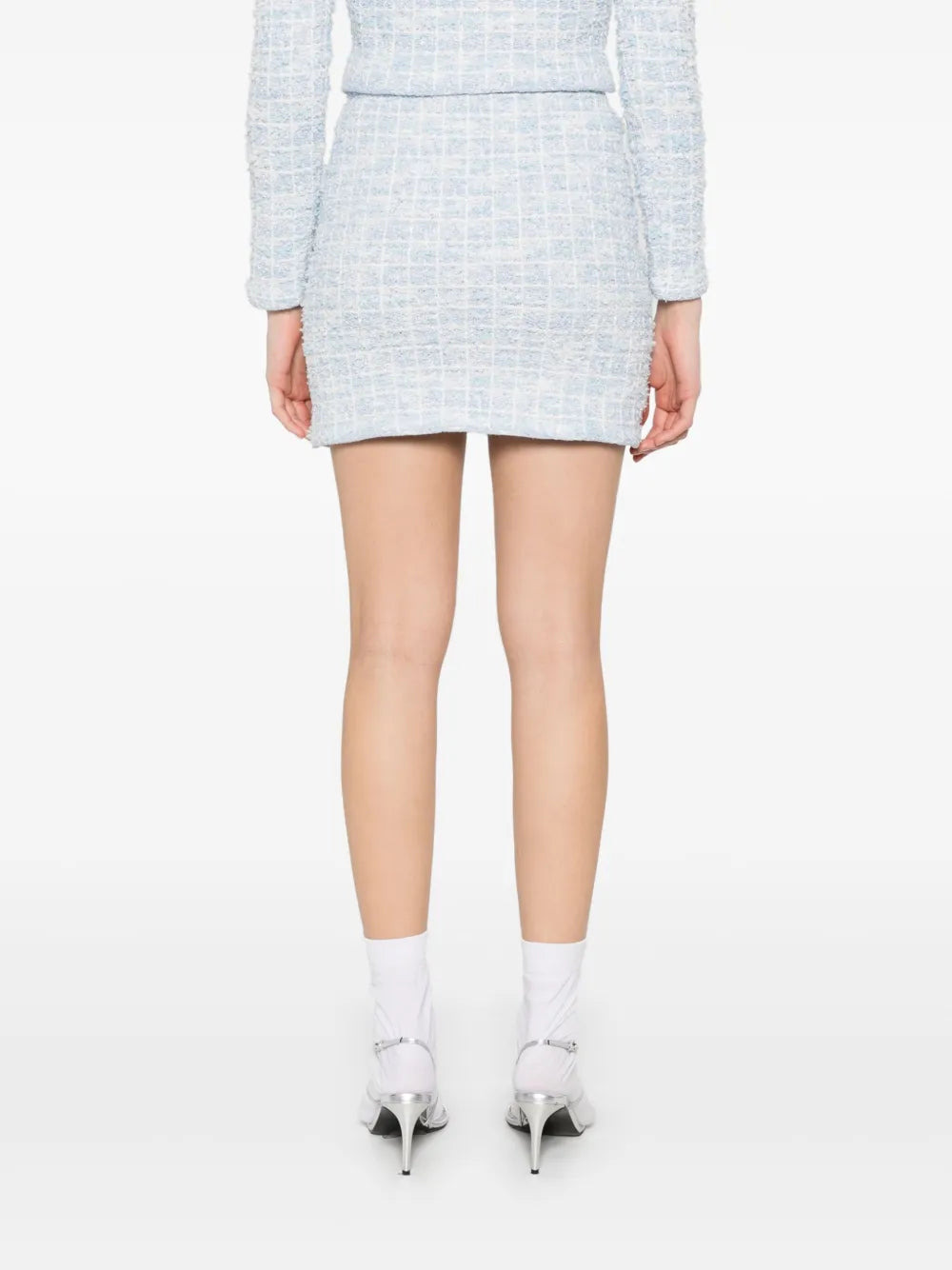 Self-Portrait Women Checked Knit Mini Skirt - 4