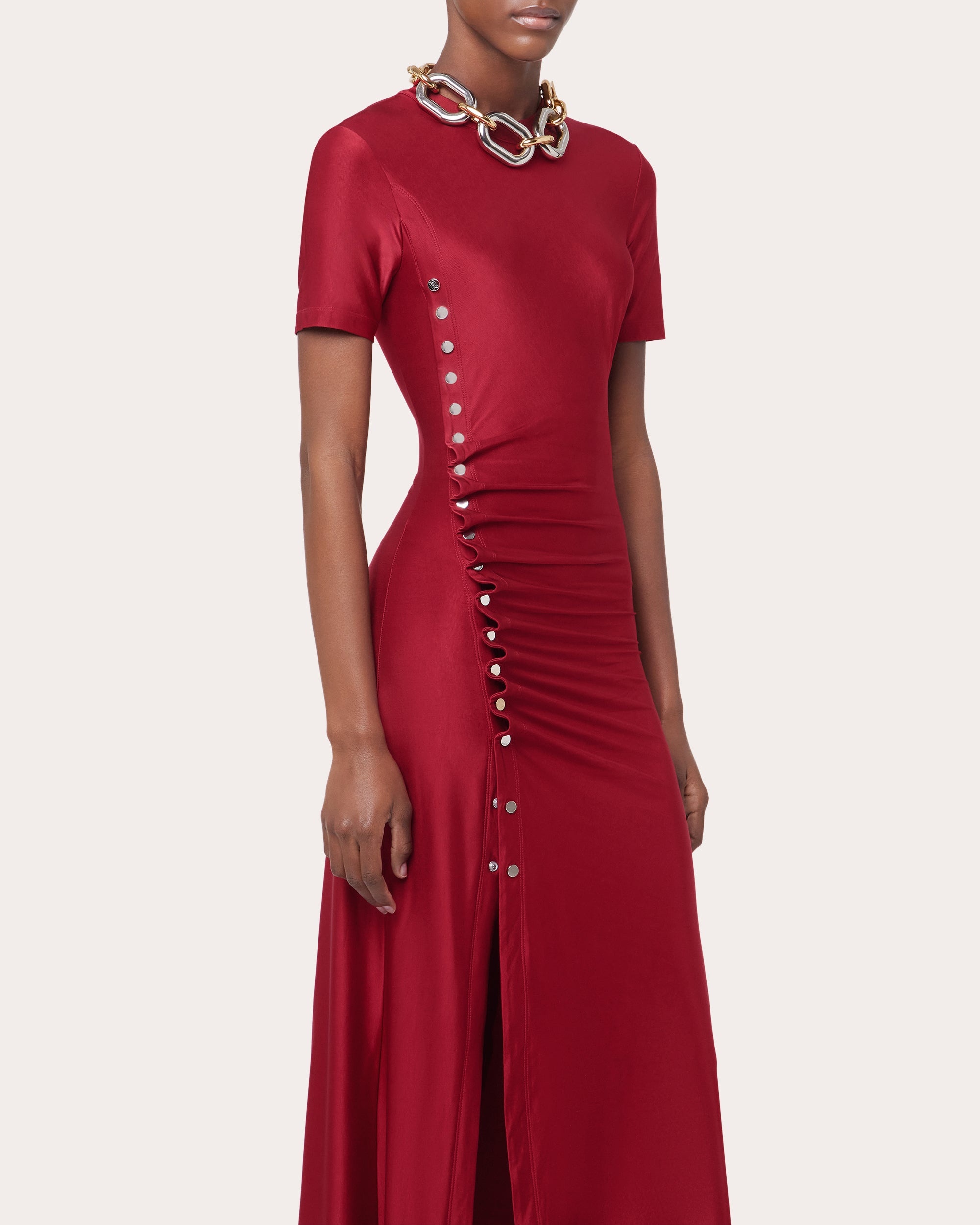 Jersey Asymmetric Drape Midi Dress - 6