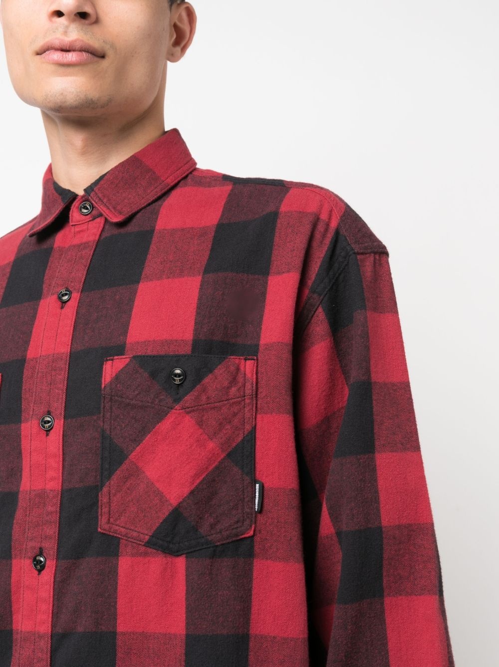 check-pattern cotton shirt - 5