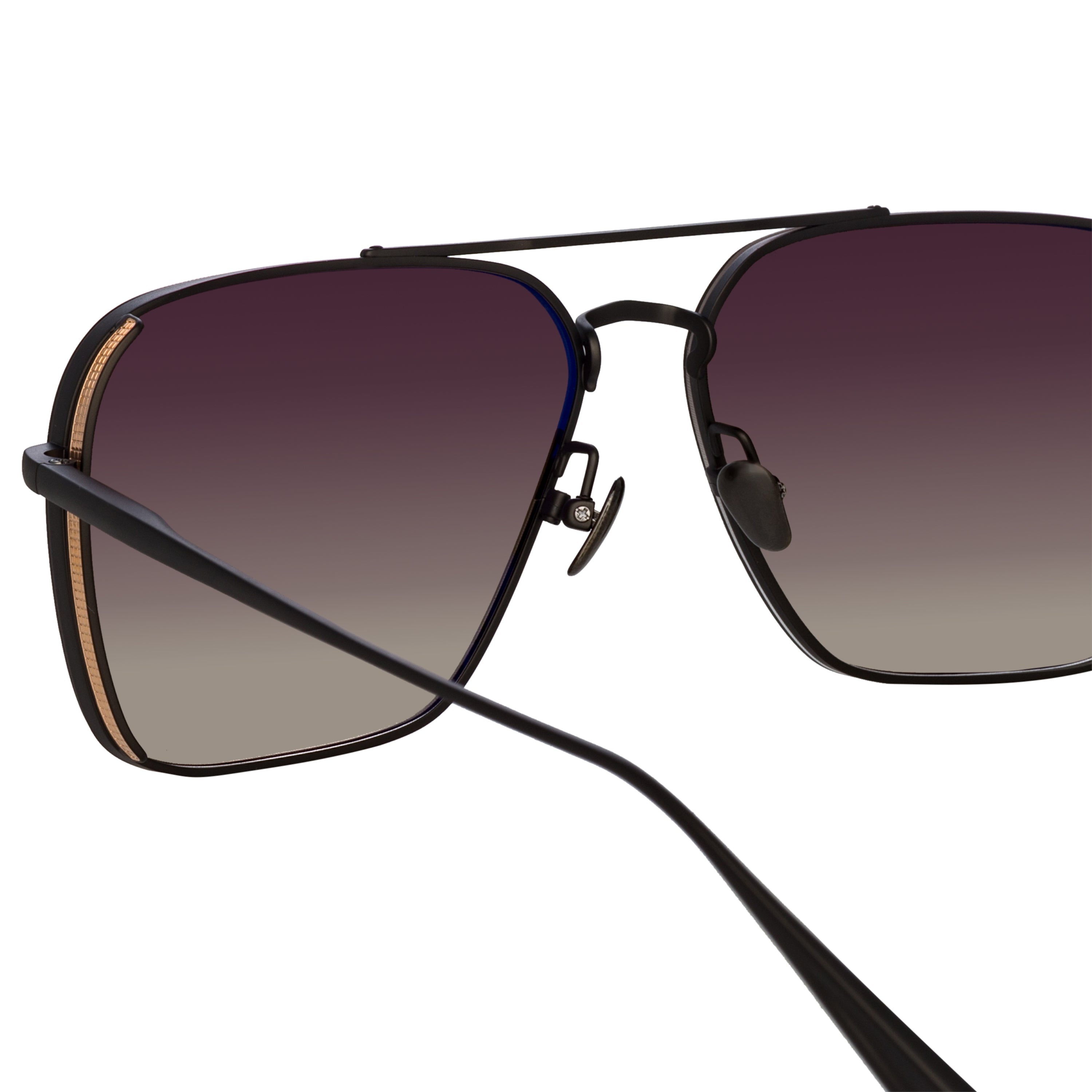 Newman Aviator Sunglasses in White Gold frame by LINDA FARROW