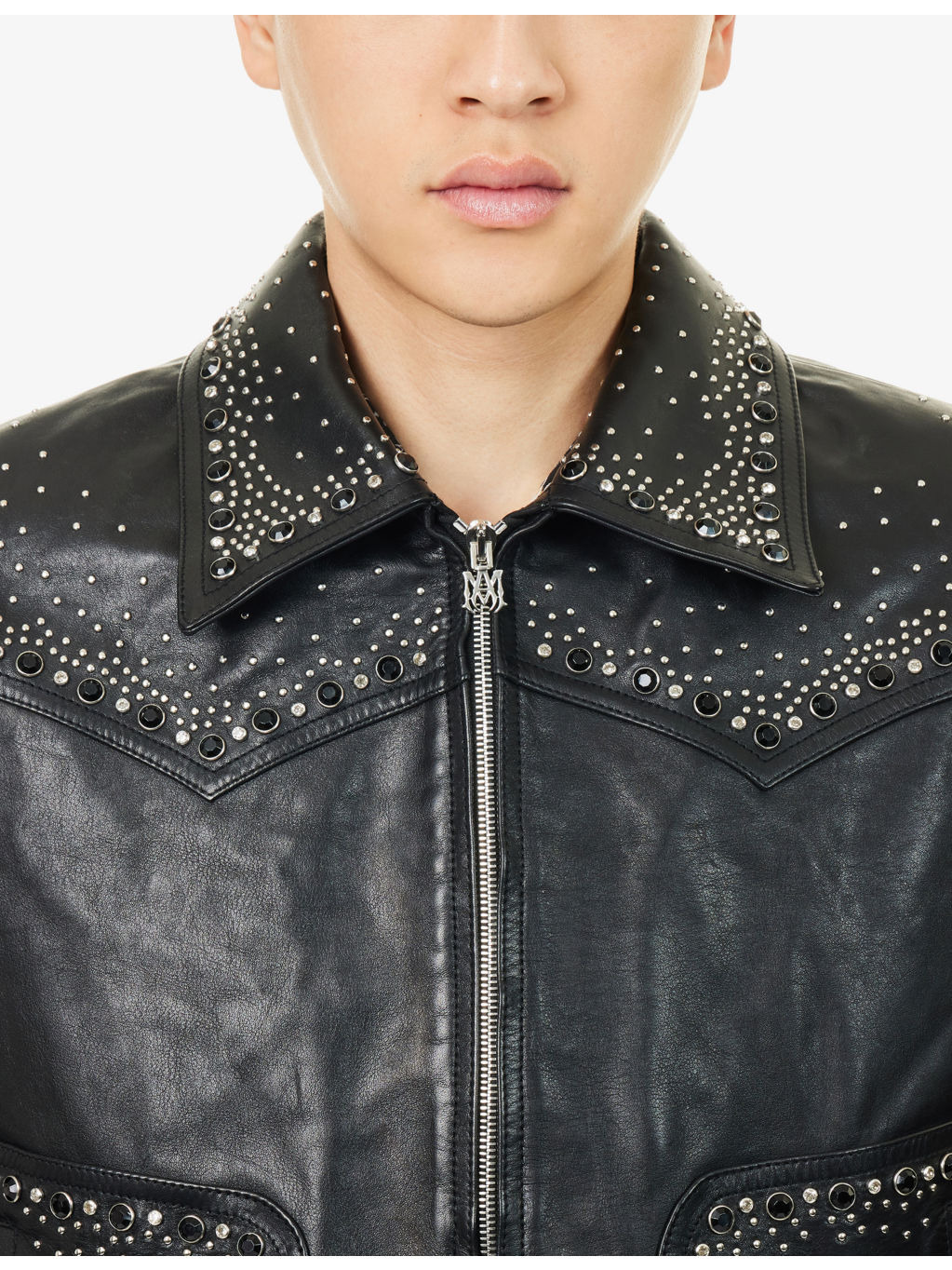 Crystal Western Leather Jacket - 5