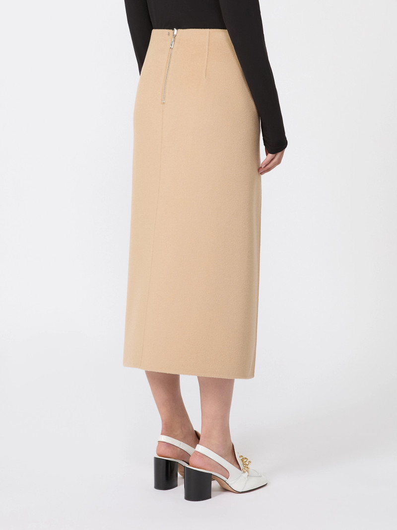 DANZA Long double-faced wool skirt - CARAMEL 4