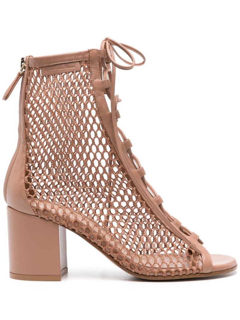 open-knit lace-up sandals 1