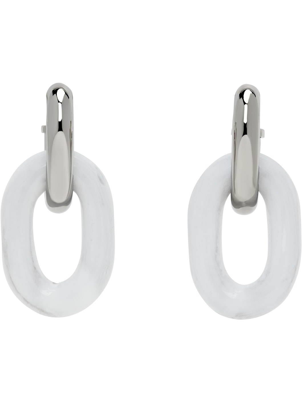 Silver Chain Drop Earrings - 1