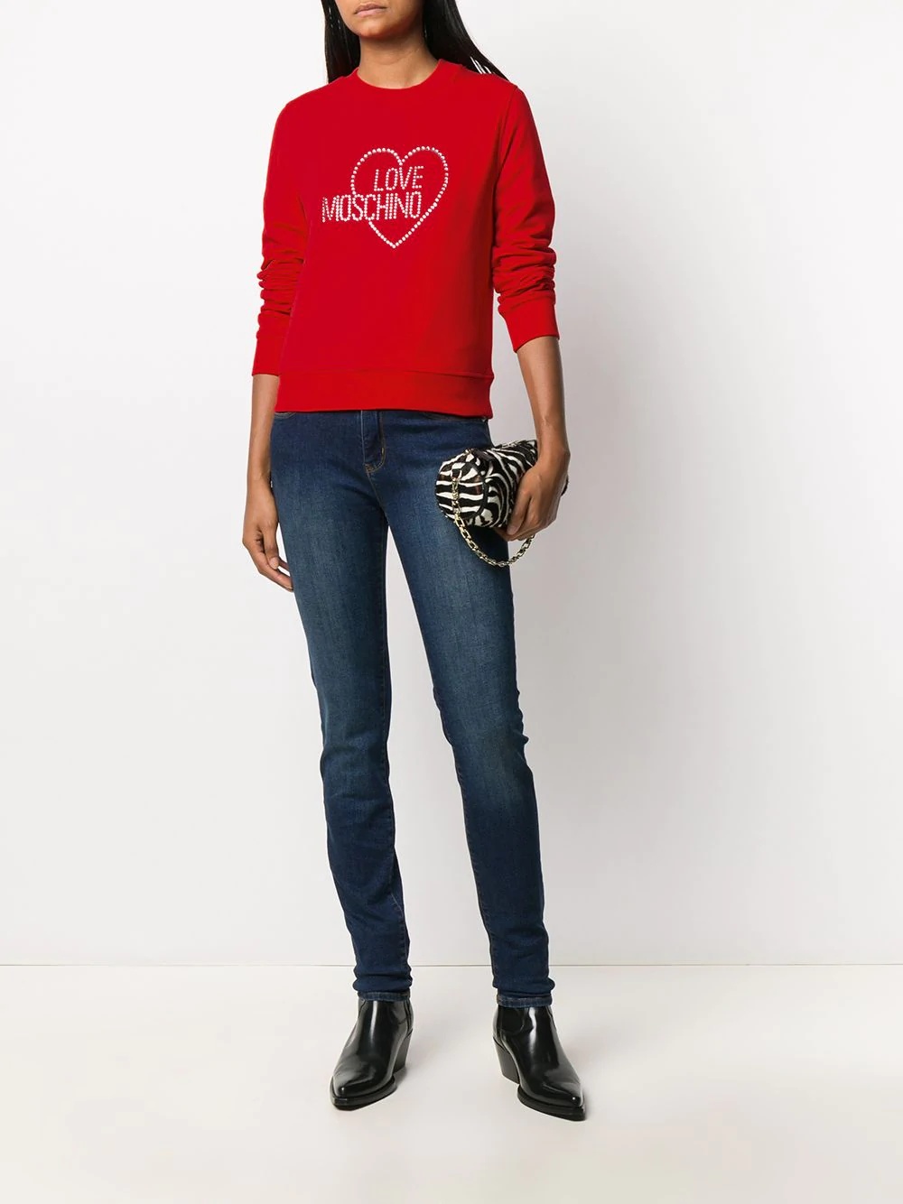 rhinestone-embellished logo sweatshirt - 2