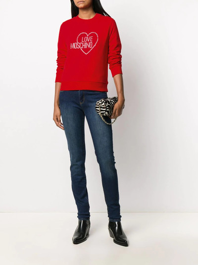 Moschino rhinestone-embellished logo sweatshirt outlook