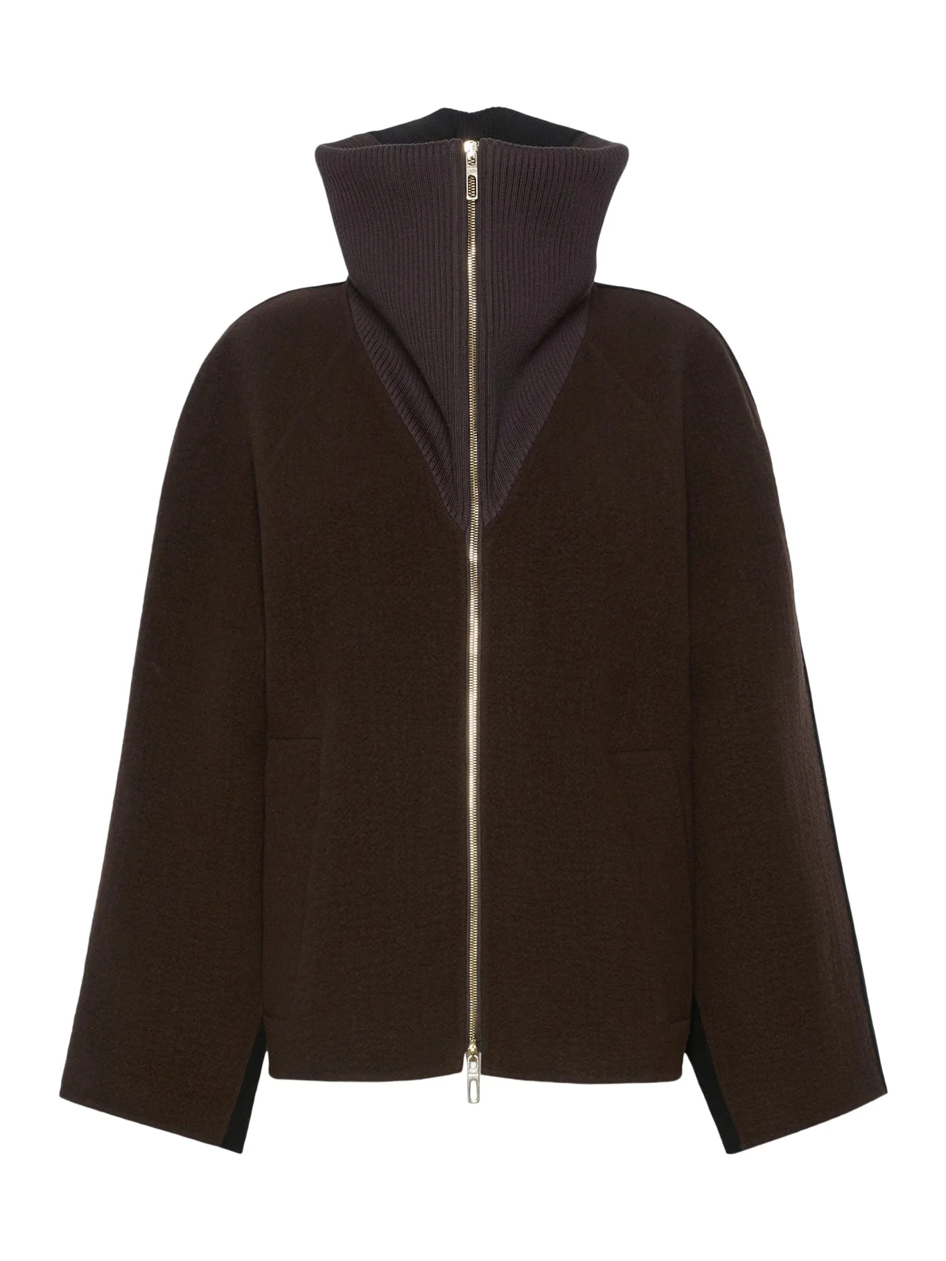 SHORT WOOL-CASHMERE COAT - 1