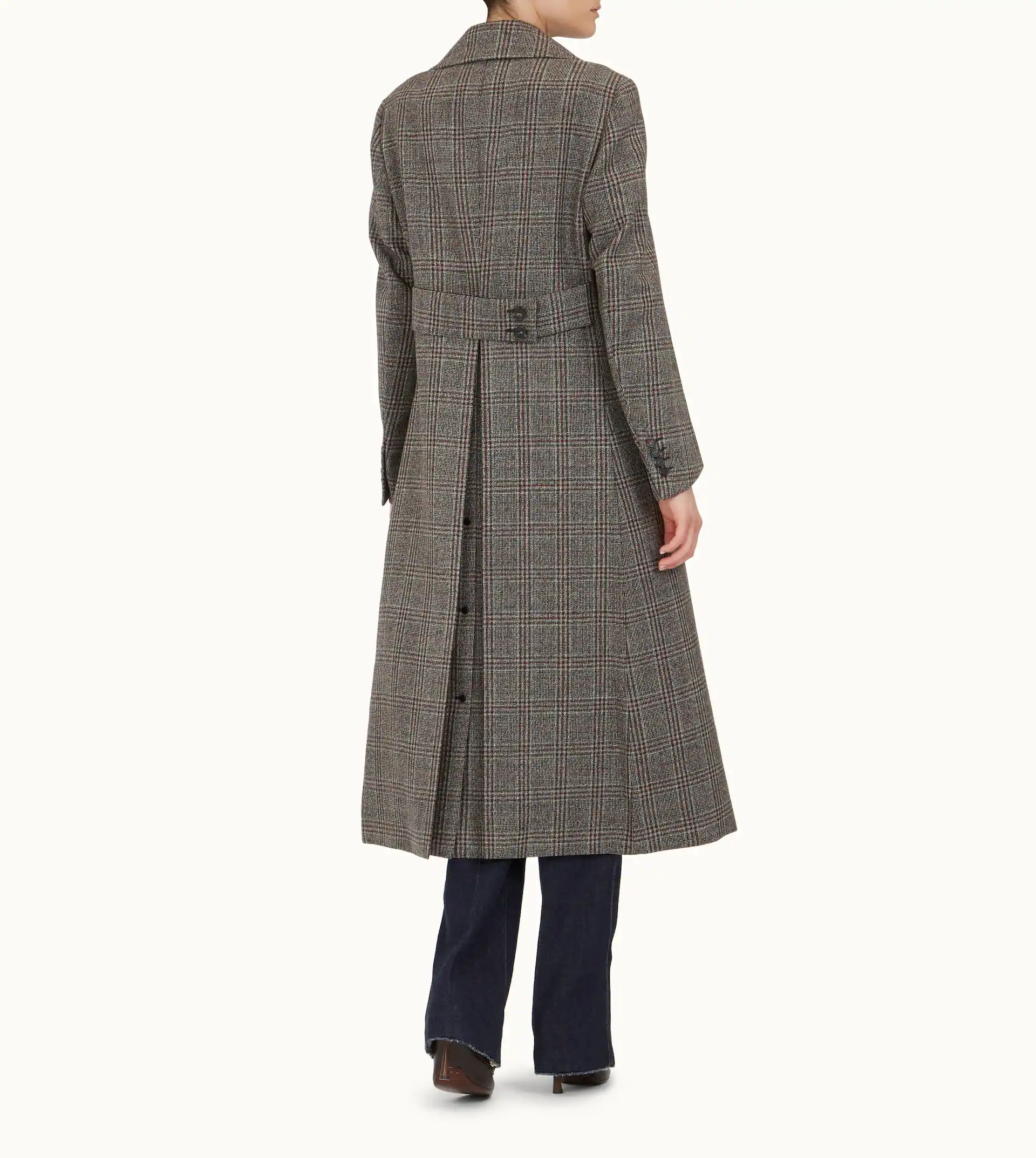 DOUBLE BREASTED COAT - GREY, RED - 3
