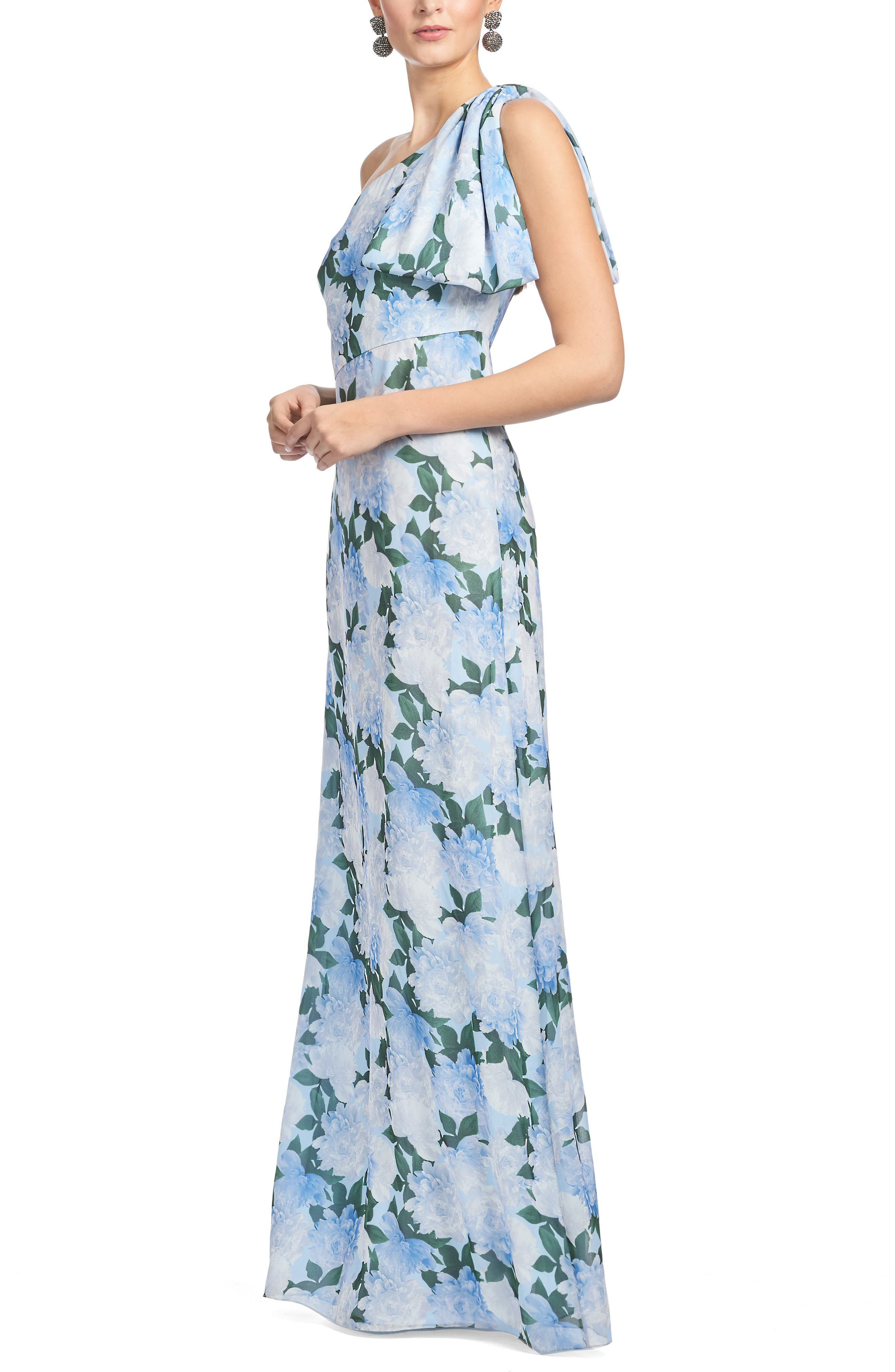 Sachin & Babi Chelsea Drape One-Shoulder Gown in Glacial Peonies at Nordstrom - 3